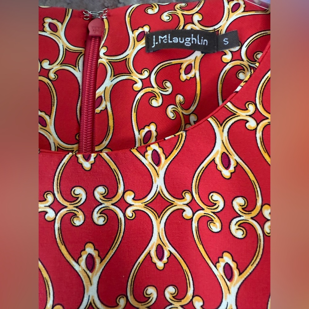 J Mclaughlin - Sofia - Red And Gold Patterned Mid… - image 3